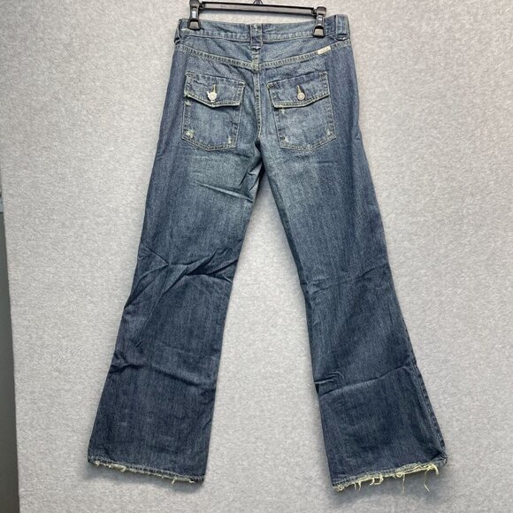Abercrombie & Fitch Flare Jeans Size 2 Distressed Cotton Vintage Baggy New - Picture 5 of 15